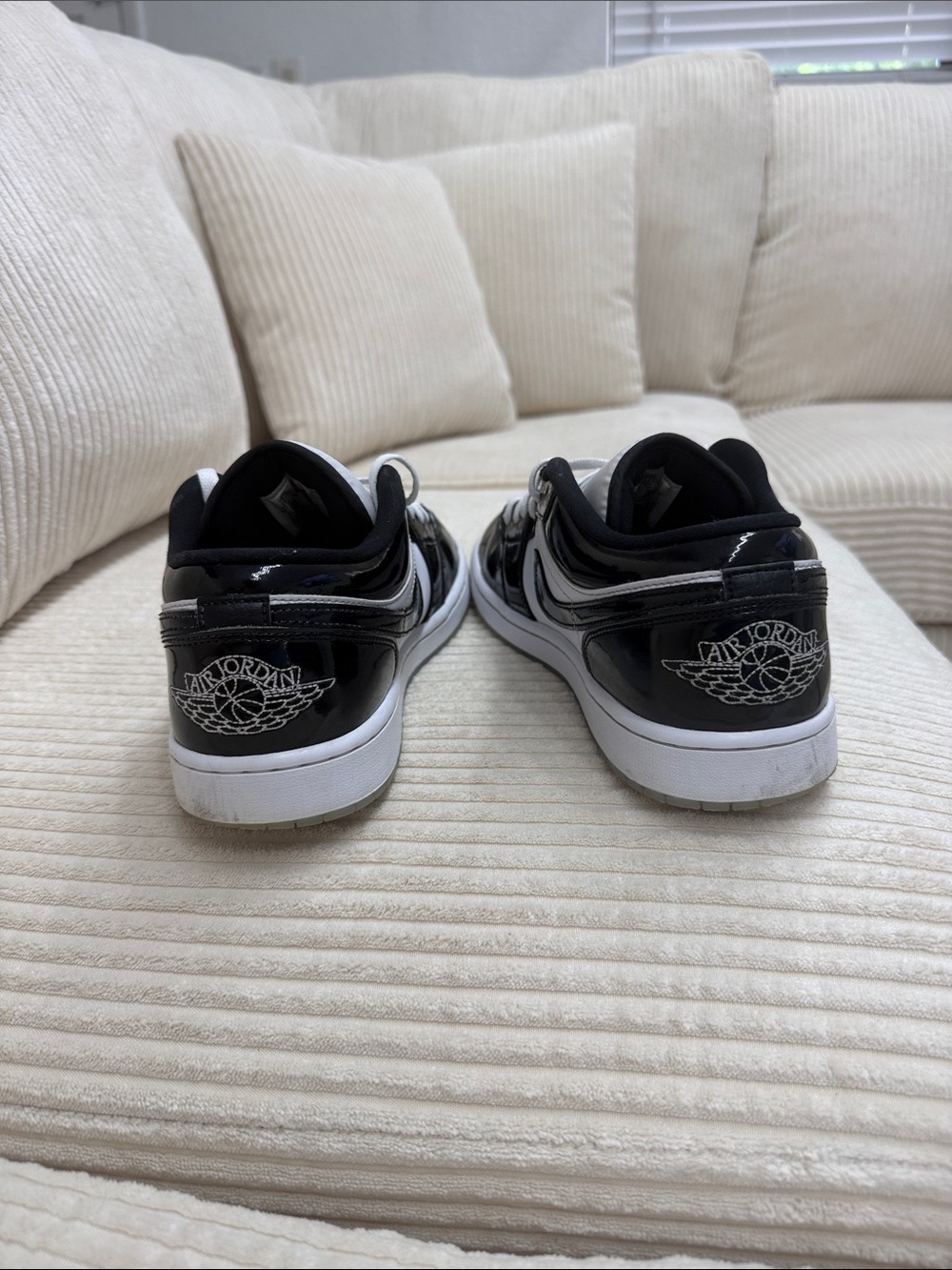 Jordan Men's Low Top Sneakers - Black & White - Picture 4 of 5